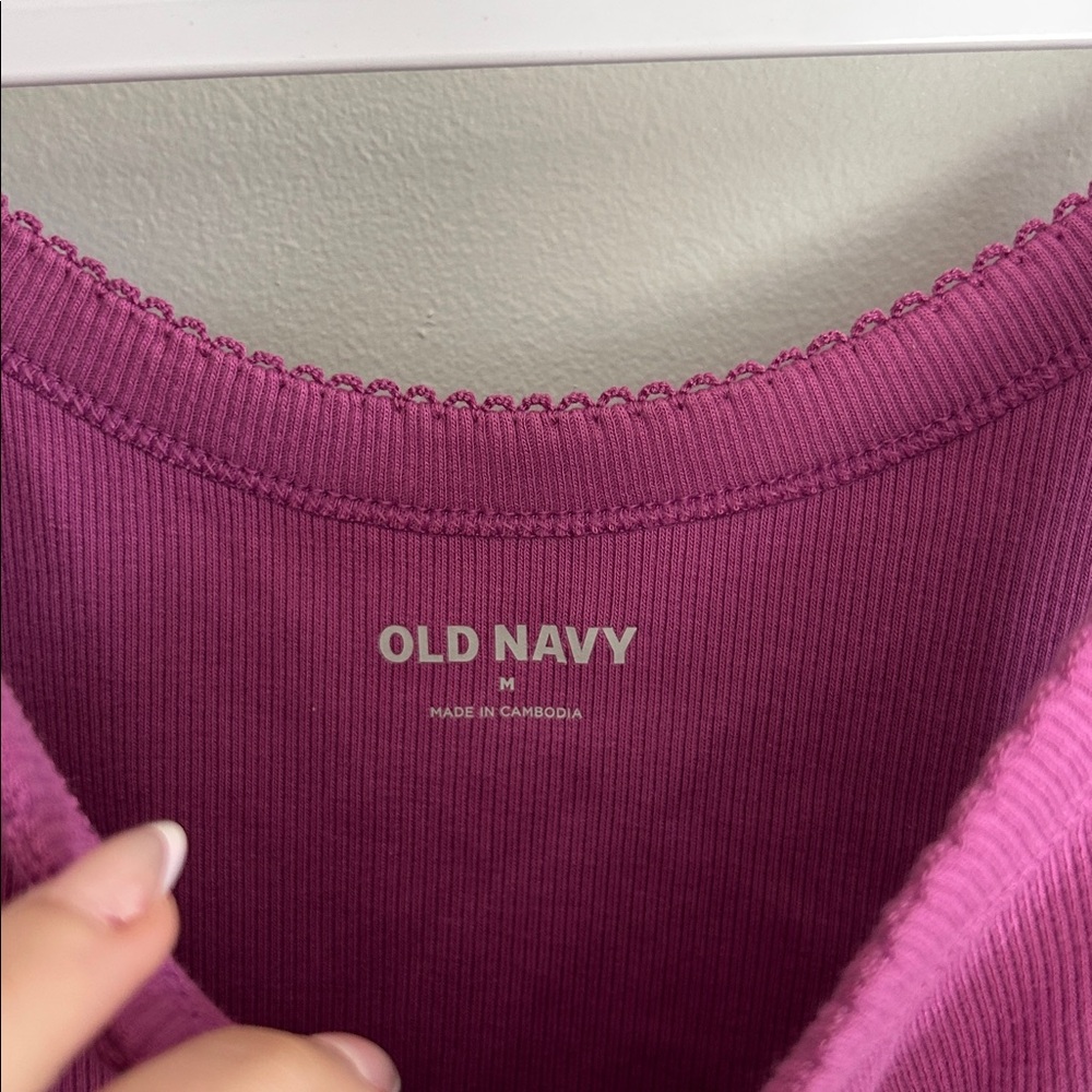 Old navy Women's Ribbed Tank Top - Magenta Pink - Picture 2 of 3